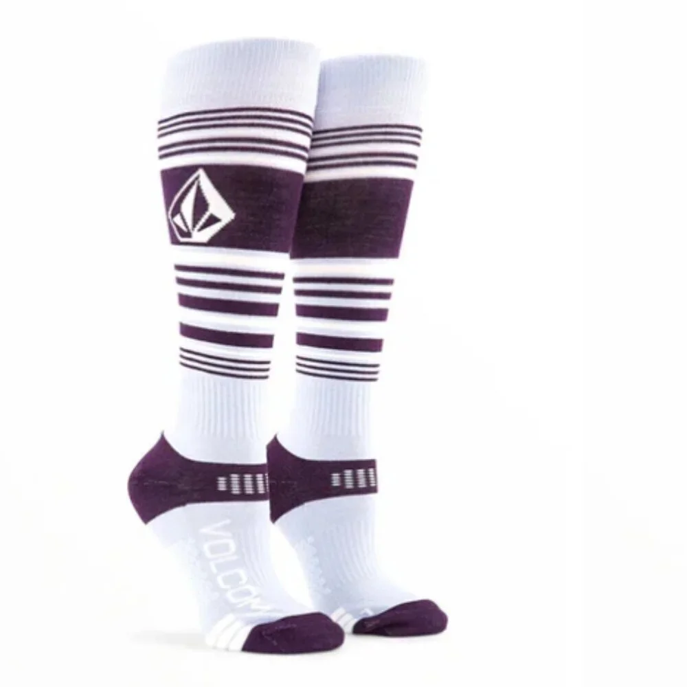 Volcom Women's XS/S Tundra Tech Socks Ski Snowboard NWT Wool Acrylic Purple